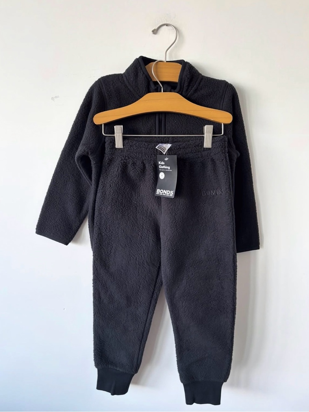 Bonds Kids Black Fleece Jogger Set